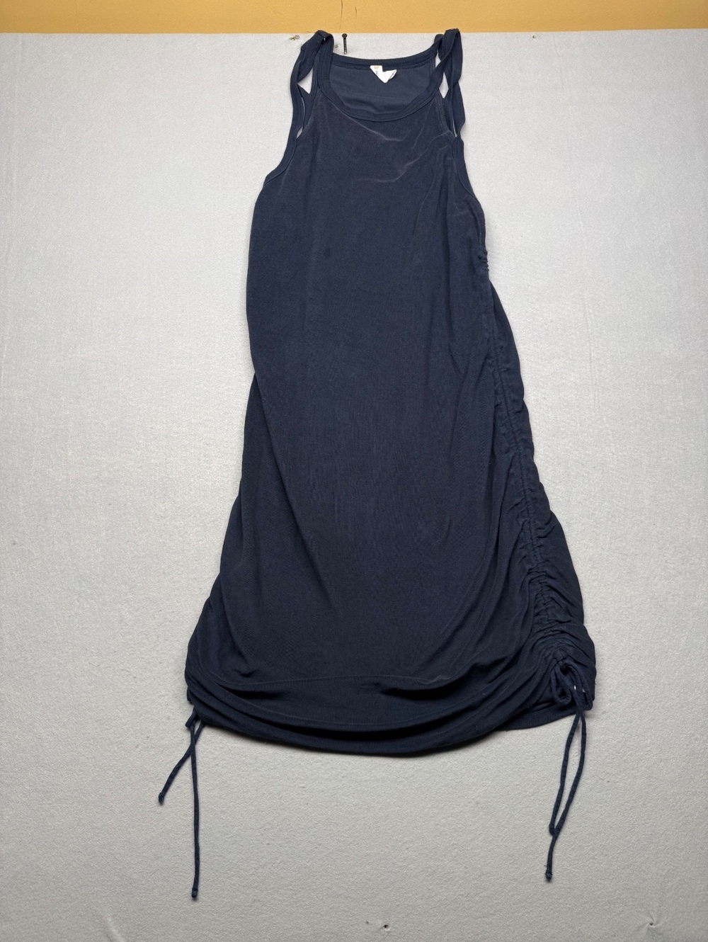Daily Practice Navy Blue Ruched Side Tank Dress Large